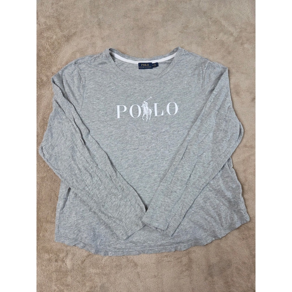 Polo Ralph Lauren Graphic Big Pony Long Sleeve T-Shirt Gray XXL